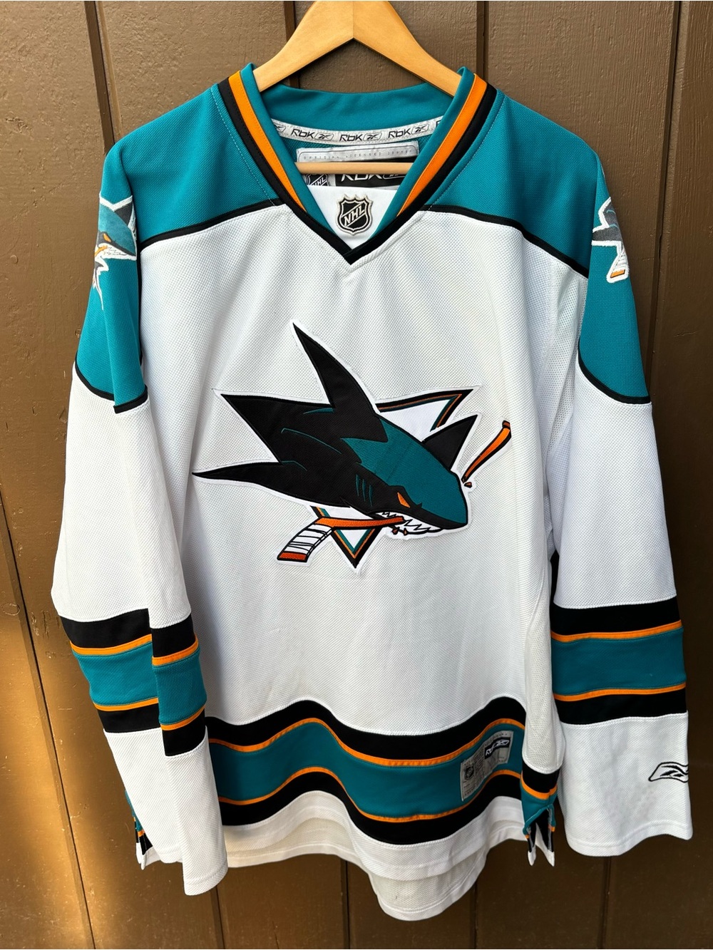 San Jose Sharks Away Reebok Premier Vintage Jersey Blank Size XXL White CCM NHL